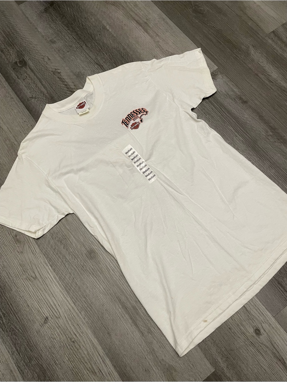 Vintage Harley Davidson Tennessee Smoky Mountain Graphic T-Shirt White Medium
